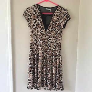 Leopard dress with mesh